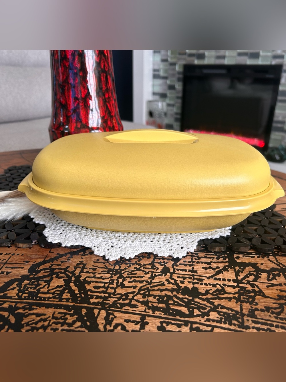 Lovely 1970s Vintage Tupperware Oval Microwave Vegetable Steamer- 3 pieces